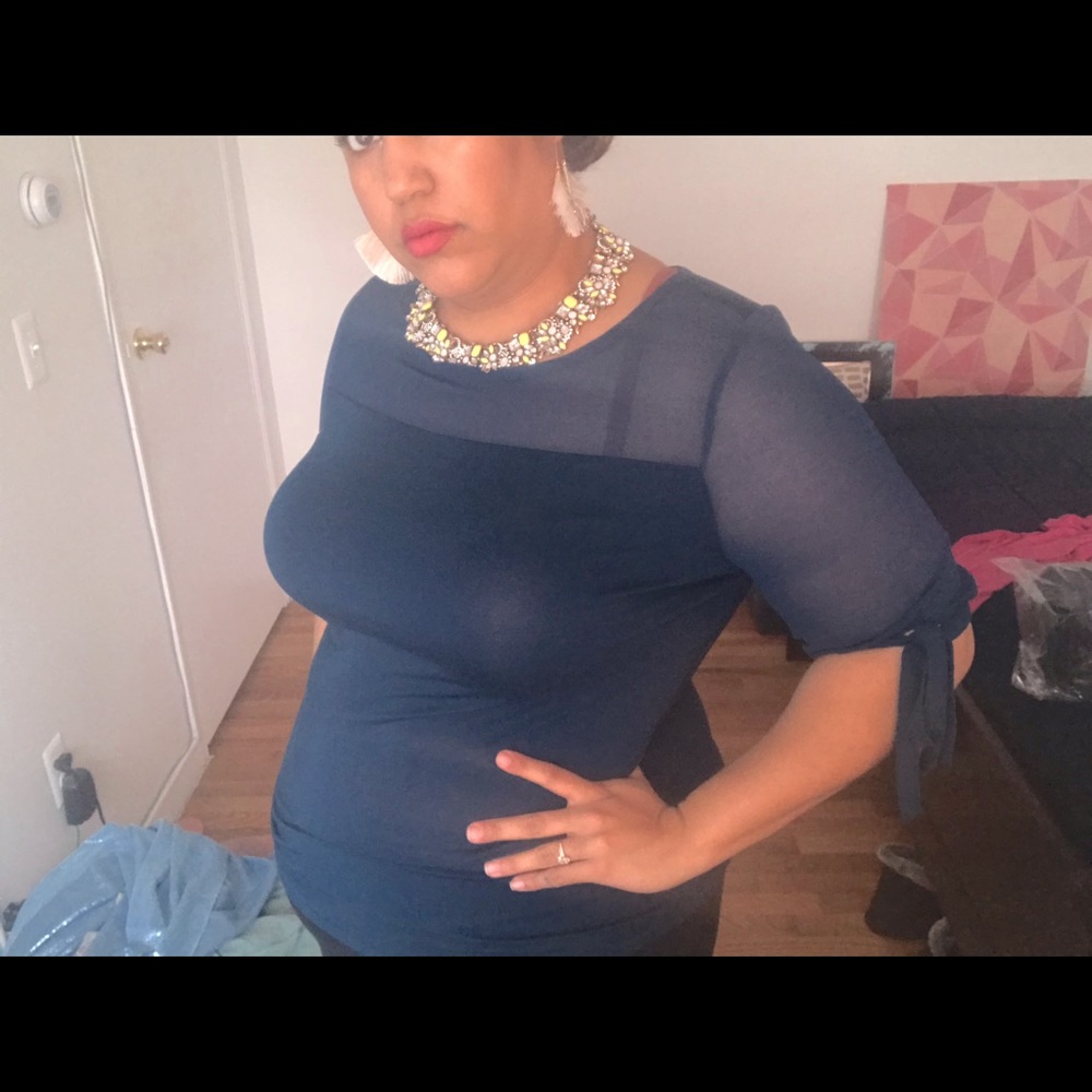 Lane Bryant, Navy colored, mid sleeve top